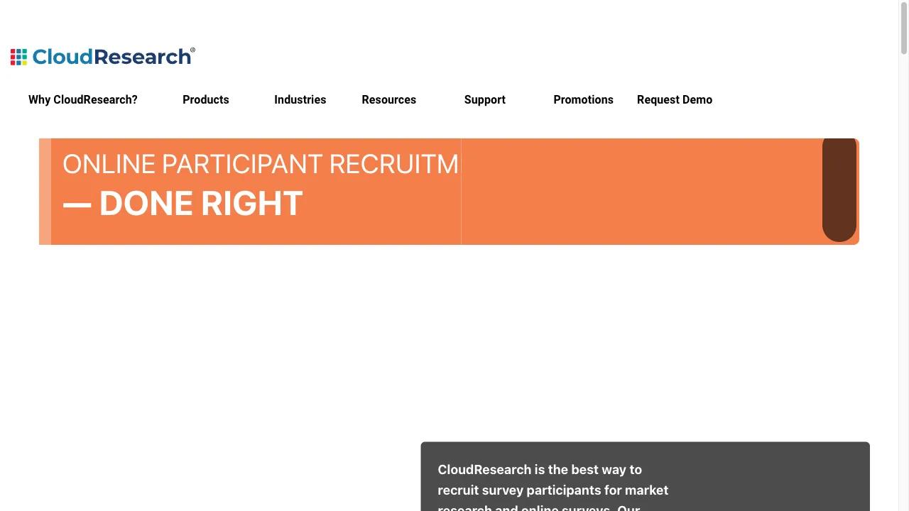 Screenshot of CloudResearch