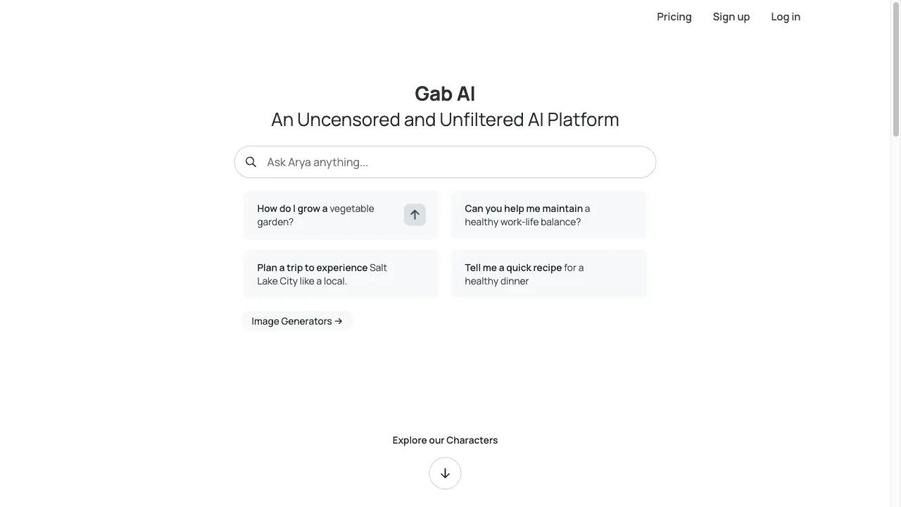 Screenshot of Gab.ai