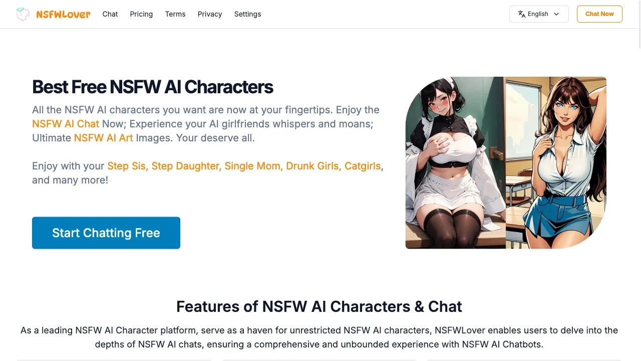 Screenshot of NSFWLover.com