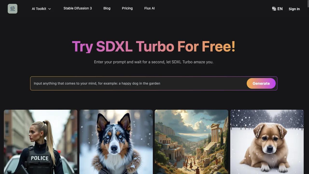 Screenshot of SDXL Turbo AI