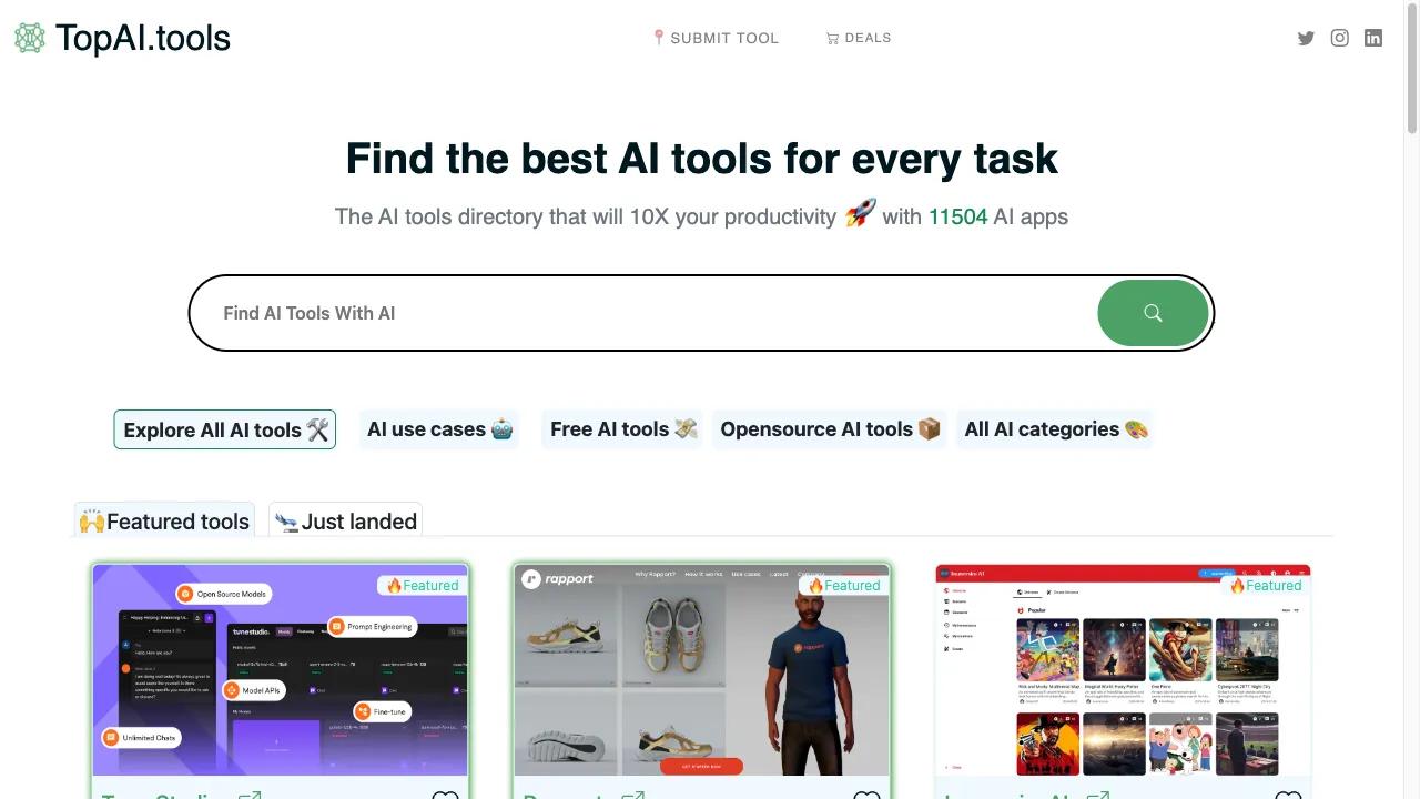 Screenshot of TopAI.tools