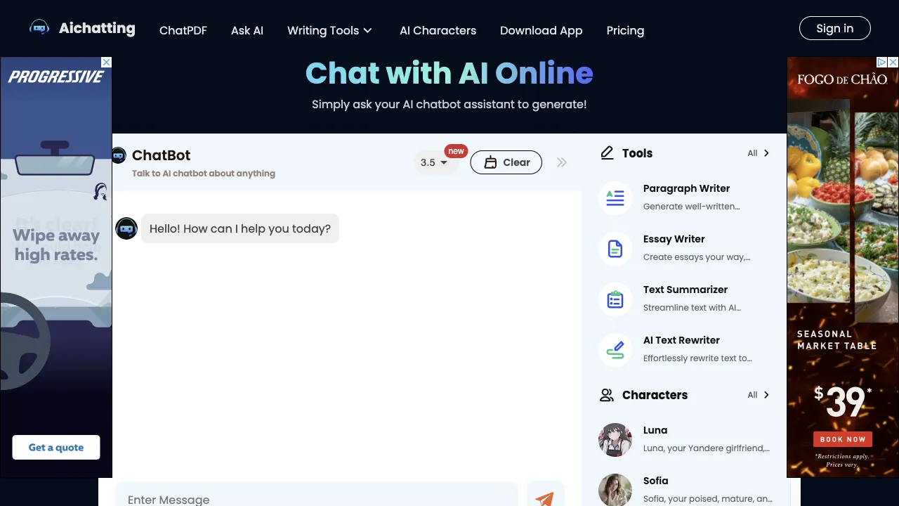 Free AI Chat Website